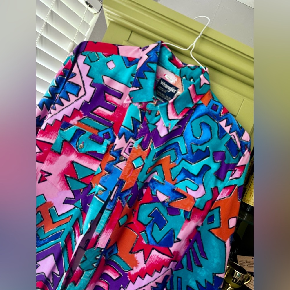 Vintage Wrangler Multicolor Shirt - Picture 5 of 6